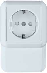 SE Wessen Прима наруж Бел Розетка 1-ая с/з с защитными шторками 16А плинтусная (в сборе) (индивид.упак.) арт. RA16-003-2I-BI