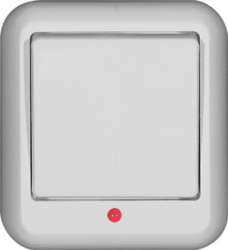 SE Wessen Прима наруж Бел Выключатель 1-клавишный с подсветкой 6А (в сборе) (индивид.упак.) арт. A16-046-BI