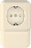 SE Wessen Прима наруж Беж Розетка 1-ая с/з с защ штор 16А, плинтусная, с изолир. пластиной (в сборе) (индивид.упак.) арт. RA16-003-2I-SI