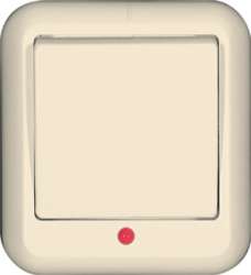 SE Wessen Прима наруж Беж Выключатель 1-клавишный с подсветкой 10А (в сборе) (индивид.упак.) арт. VA1U-111-SI