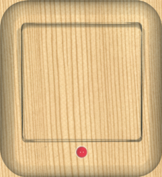 SE Wessen Прима наруж Сосна Выключатель 1-клавишный с подсветкой 10А, с изолир. пластиной (в сборе) (индивид.упак.) арт. VA1U-111I-7I