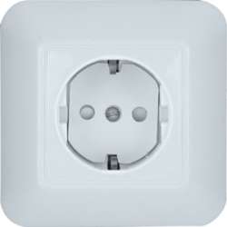 SE Wessen Прима внутр Бел Розетка 1-ая с/з с защитными шторками 16А IP21 (в сборе)(опт.упак.) арт. RS16-004K-B