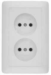 SE Wessen Прима внутр Бел Розетка 2-ая б/з без шторок 10А (в сборе) (опт.упак.) арт. RS16-211-B