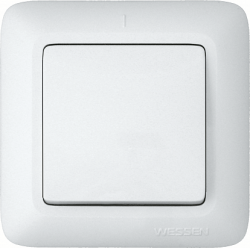 SE Wessen Прима внутр Бел Выключатель 1-клавишный 10А (в сборе) (опт.упак.) арт. VS1U-116-B