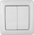 SE Wessen Прима внутр Бел Выключатель 2-клавишный 10А (в сборе) (индивид.упак.) арт. VS5U-218-BI