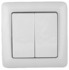 SE Wessen Прима внутр Бел Выключатель 2-клавишный 10А (в сборе) (опт.упак.) арт. VS5U-218-B