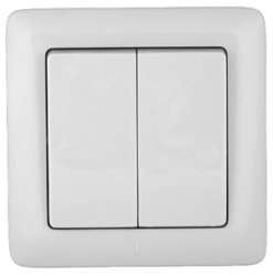 SE Wessen Прима внутр Бел Выключатель 2-клавишный 6А (в сборе) (индивид.упак.) арт. S56-043-BI