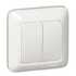SE Wessen Прима внутр Бел Выключатель 2-клавишный 6А (в сборе) (опт.упак.) арт. S56-043-B