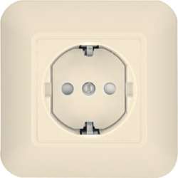 SE Wessen Прима внутр Беж Розетка 1-ая с/з с защитными шторками 16А (в сборе)(опт.упак.) арт. RS16-004-S