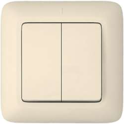 SE Wessen Прима внутр Беж Выключатель 2-клавишный 10А (в сборе) (индивид.упак.) арт. VS5U-218-SI