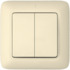SE Wessen Прима внутр Беж Выключатель 2-клавишный 10А (в сборе) (опт.упак.) арт. VS5U-218-S
