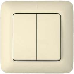 SE Wessen Прима внутр Беж Выключатель 2-клавишный 6А (в сборе) (индивид.упак.) арт. S56-043-SI
