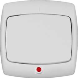 SE Wessen Рондо Бел Выключатель 1-клавишный с подсветкой 6А (в сборе) арт. S16-066-BI