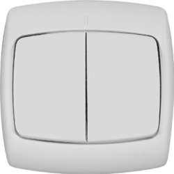 SE Wessen Рондо Бел Выключатель 2-клавишный 10А (в сборе) арт. VS5U-228-BI