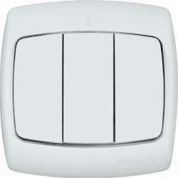 SE Wessen Рондо Бел Выключатель 3-клавишный 10А (в сборе) арт. VS05U-321-BI