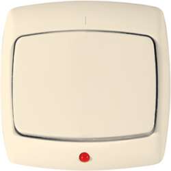 SE Wessen Рондо Беж Переключатель 1-клавишный с подсветкой 6А (в сборе) арт. S66-004-SI