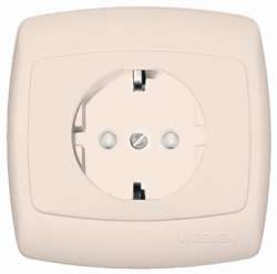 SE Wessen Рондо Беж Розетка с/з 16А (в сборе) арт. RS16-264-SI