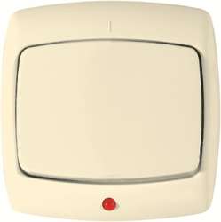 SE Wessen Рондо Беж Выключатель 1-клавишный с подсветкой 6А (в сборе) арт. S16-066-SI