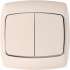 SE Wessen Рондо Беж Выключатель 2-клавишный 6А (в сборе) арт. S56-052-SI
