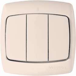 SE Wessen Рондо Беж Выключатель 3-клавишный 10А (в сборе) арт. VS05U-321-SI