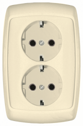 SE Wessen Рондо внутр Беж Розетка 2-я с/з 10А в сборе арт. RS16-756-SI