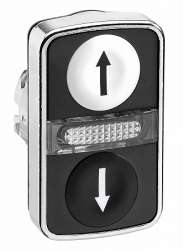 SE XB4 Головка кнопки двойная с маркировкой + LED ZB4BW7A1724 арт. ZB4BW7A1724