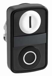 SE XB4 Головка кнопки двойная с маркировкой, черная ZB4BA71217 арт. ZB4BA71217