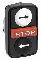 SE XB4 Головка тройной кнопки с маркировкой, черная ZB4BA711237 арт. ZB4BA711237