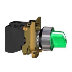 SE XB4 Переключатель 22мм 3 положения с подсветкой 24В зеленый арт. XB4BK133B5