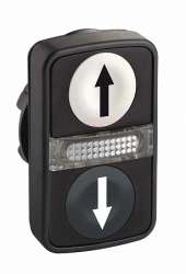 SE XB5 Головка кнопки двойная с маркировкой + LED ZB5AW7A1724 арт. ZB5AW7A1724