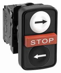 SE XB5 Кнопка 22мм тройная с маркировкой XB5AA711237 арт. XB5AA711237