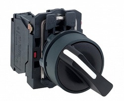 SE XB5 Переключатель 1-0-2 с фиксацией чёрный с возвратом арт. XB5AD53