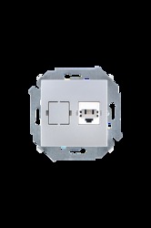 Simon 15 Алюминий Розетка ТЛФ 1-аяRJ11, винт.зажим арт. 1591480-033
