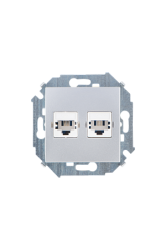 Simon 15 Алюминий Розетка ТЛФ 2-ая RJ11, винт.зажим арт. 1591589-033