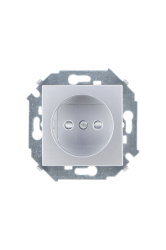 Simon 15 Алюминий Розетка б/з, 16А, 250В, винт.зажим арт. 1591431-033