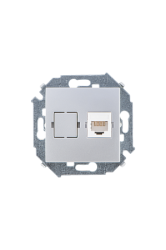 Simon 15 Алюминий Розетка компьютерная 1-ая RJ45 кат.5е арт. 1591598-033