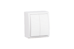 Simon 15 Aqua Белый Выключатель 2-клавишный наружный, IP54 арт. 1594398-030