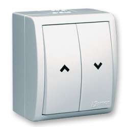 Simon 15 Aqua Белый Выключатель жалюзийный с электрической блокировкой, наружный, IP54 арт. 1594332-030