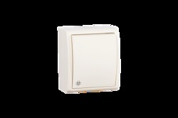 Simon 15 Aqua Бежевый Переключатель 1-клавишный перекрестный наружный, IP54 арт. 1594251-031