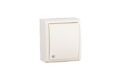 Simon 15 Aqua Бежевый Переключатель 1-клавишный перекрестный с подсветкой наружный, IP54 арт. 1594254-031