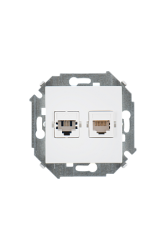 Simon 15 Белая Розетка ТЛФ + комп RJ11+RJ45 кат.5е арт. 1591590-030