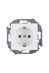 Simon 15 Белая Розетка с/з, со шторками, 16А, 250В, винтовой зажим арт. 1591443-030