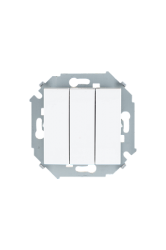 Simon 15 Белый Выключатель 3-клавишный, 10А, 250В, винт.зажим арт. 1591391-030