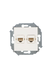 Simon 15 Бежевая Розетка компьютерная 2-ая RJ45 кат.5е арт. 1591593-031