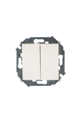 Simon 15 Бежевый Выключатель 2-клавишный, 16А, 250В, винт.зажим арт. 1591398-031