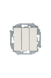 Simon 15 Бежевый Выключатель 3-клавишный, 10А, 250В, винт.зажим арт. 1591391-031