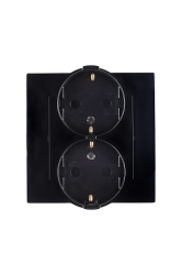 Simon 15 Черная Розетка 2-ая с/з, 16А, 250В, винт.зажим арт. 1590459-032