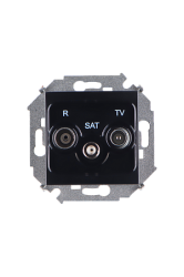 Simon 15 Черная Розетка R-TV-SAT одиночная, винт.зажим арт. 1591466-032