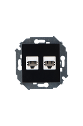 Simon 15 Черная Розетка ТЛФ 2-ая RJ11, винт.зажим арт. 1591589-032