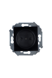 Simon 15 Черная Розетка б/з, 16А, 250В, винт.зажим арт. 1591431-032
